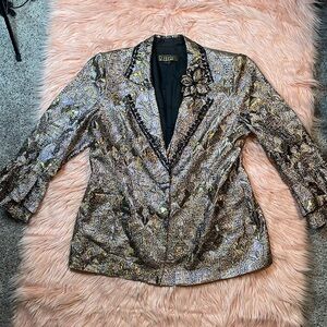 Donna Vina Couture‎ Woman’s Black Sparkle Glitter Blazer Size 18